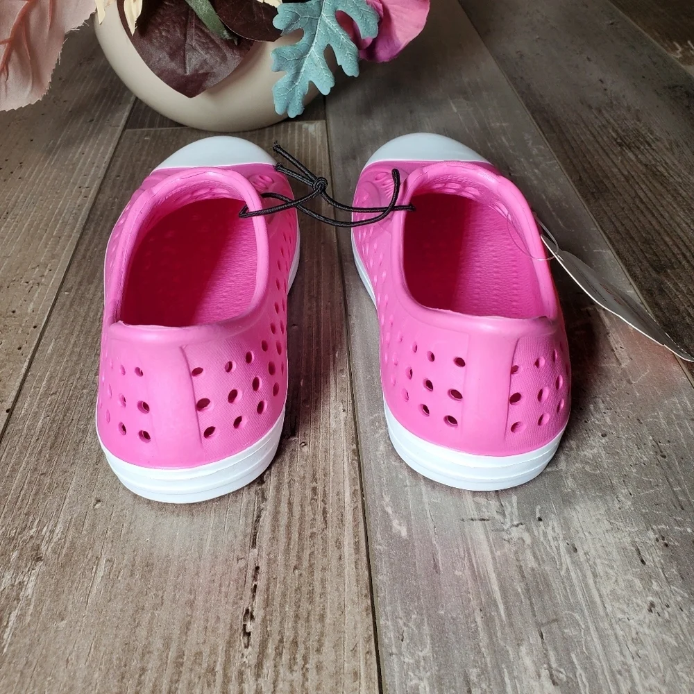 NWT Wonder Nation Toddler Kids EVA Water Sneakers Pink & White Girls Size 9/10